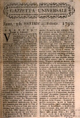 Gazzetta universale Dienstag 23. Februar 1790