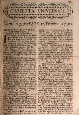 Gazzetta universale Samstag 27. Februar 1790