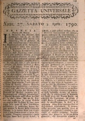 Gazzetta universale Samstag 3. April 1790