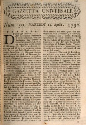 Gazzetta universale Dienstag 13. April 1790