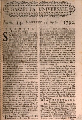 Gazzetta universale Dienstag 27. April 1790