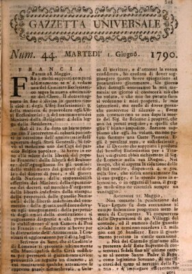 Gazzetta universale Dienstag 1. Juni 1790