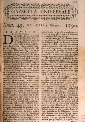 Gazzetta universale Samstag 5. Juni 1790