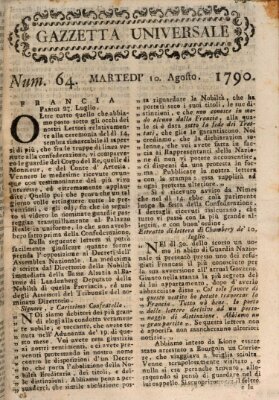 Gazzetta universale Dienstag 10. August 1790