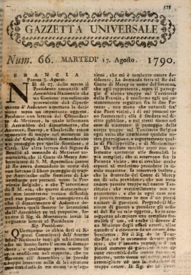 Gazzetta universale Dienstag 17. August 1790
