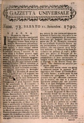 Gazzetta universale Samstag 11. September 1790