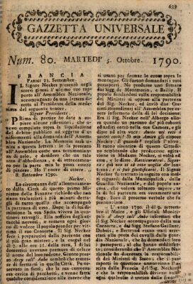 Gazzetta universale Dienstag 5. Oktober 1790