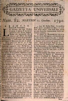 Gazzetta universale Dienstag 12. Oktober 1790