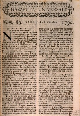 Gazzetta universale Samstag 16. Oktober 1790