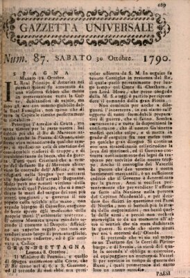 Gazzetta universale Samstag 30. Oktober 1790