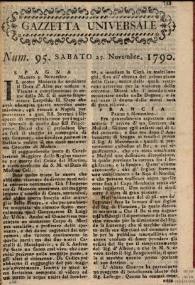 Gazzetta universale Samstag 27. November 1790