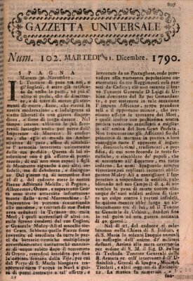 Gazzetta universale Dienstag 21. Dezember 1790