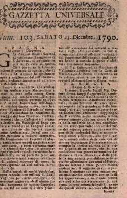 Gazzetta universale Samstag 25. Dezember 1790