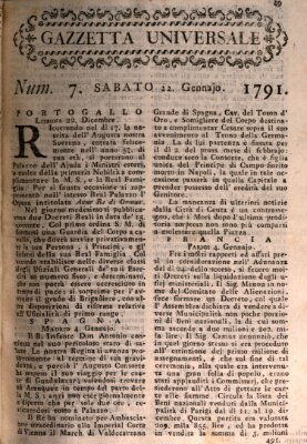 Gazzetta universale Samstag 22. Januar 1791