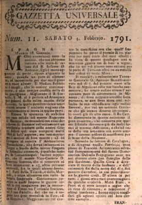 Gazzetta universale Samstag 5. Februar 1791