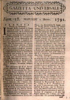 Gazzetta universale Dienstag 1. März 1791