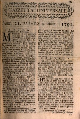 Gazzetta universale Samstag 12. März 1791