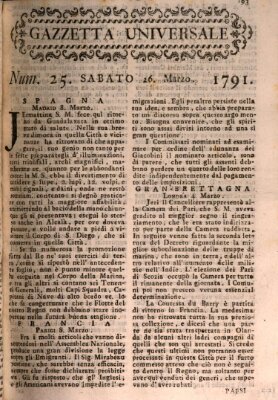 Gazzetta universale Samstag 26. März 1791