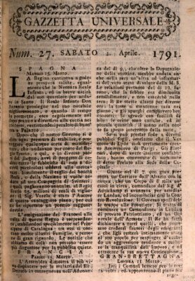 Gazzetta universale Samstag 2. April 1791