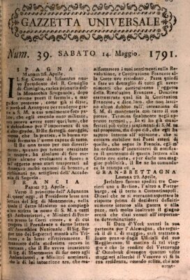 Gazzetta universale Samstag 14. Mai 1791