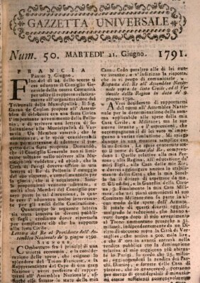 Gazzetta universale Dienstag 21. Juni 1791