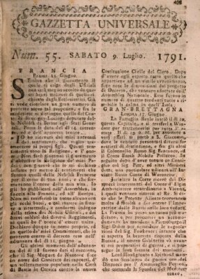 Gazzetta universale Samstag 9. Juli 1791