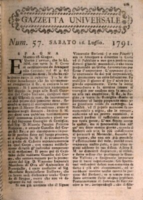 Gazzetta universale Samstag 16. Juli 1791