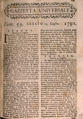 Gazzetta universale Samstag 23. Juli 1791