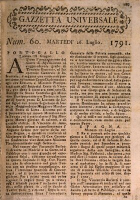 Gazzetta universale Dienstag 26. Juli 1791