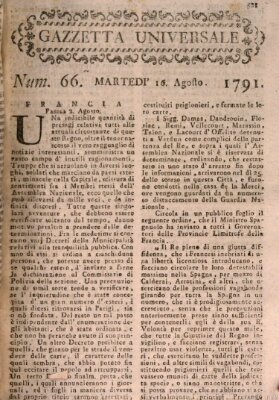 Gazzetta universale Dienstag 16. August 1791