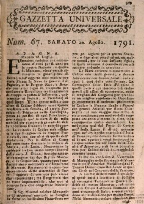 Gazzetta universale Samstag 20. August 1791