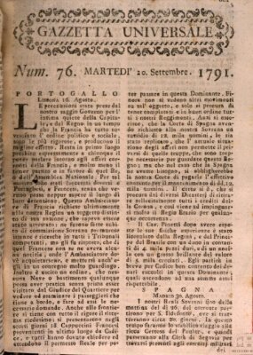 Gazzetta universale Dienstag 20. September 1791