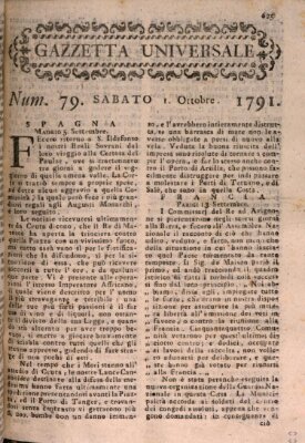 Gazzetta universale Samstag 1. Oktober 1791