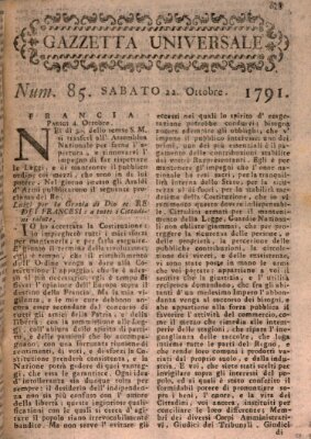 Gazzetta universale Samstag 22. Oktober 1791