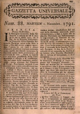 Gazzetta universale Dienstag 1. November 1791