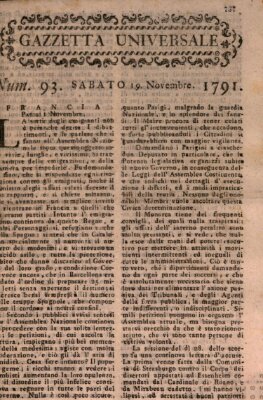 Gazzetta universale Samstag 19. November 1791