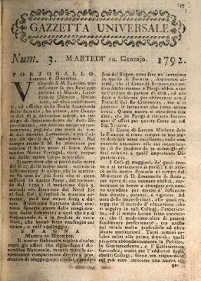 Gazzetta universale Dienstag 10. Januar 1792