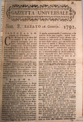 Gazzetta universale Samstag 28. Januar 1792