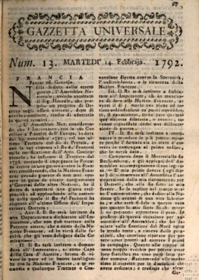 Gazzetta universale Dienstag 14. Februar 1792