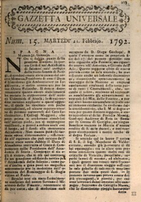 Gazzetta universale Dienstag 21. Februar 1792