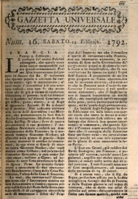 Gazzetta universale Samstag 25. Februar 1792