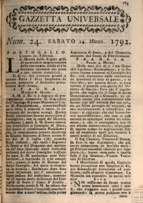 Gazzetta universale Samstag 24. März 1792