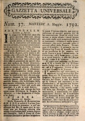 Gazzetta universale Dienstag 8. Mai 1792