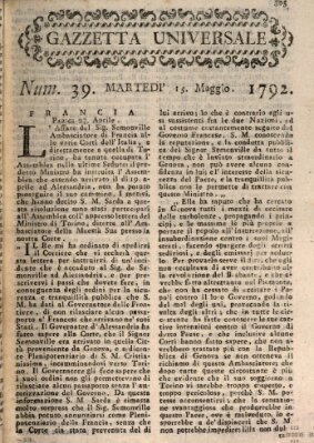 Gazzetta universale Dienstag 15. Mai 1792