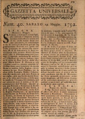 Gazzetta universale Samstag 19. Mai 1792