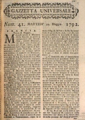 Gazzetta universale Dienstag 22. Mai 1792