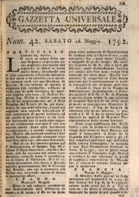 Gazzetta universale Samstag 26. Mai 1792