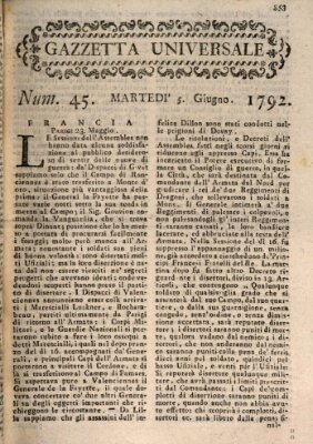 Gazzetta universale Dienstag 5. Juni 1792