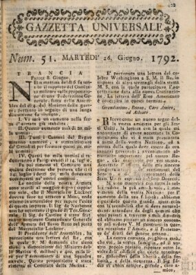 Gazzetta universale Dienstag 26. Juni 1792