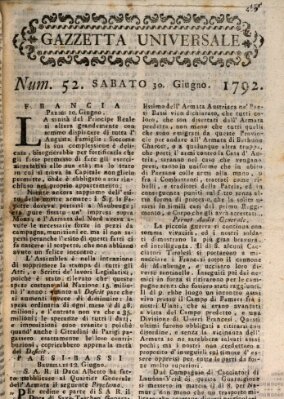 Gazzetta universale Samstag 30. Juni 1792